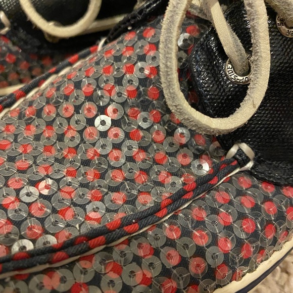 Sperry Top Sider Navy, Red Sequin Dot Shoes - Picture 3 of 4